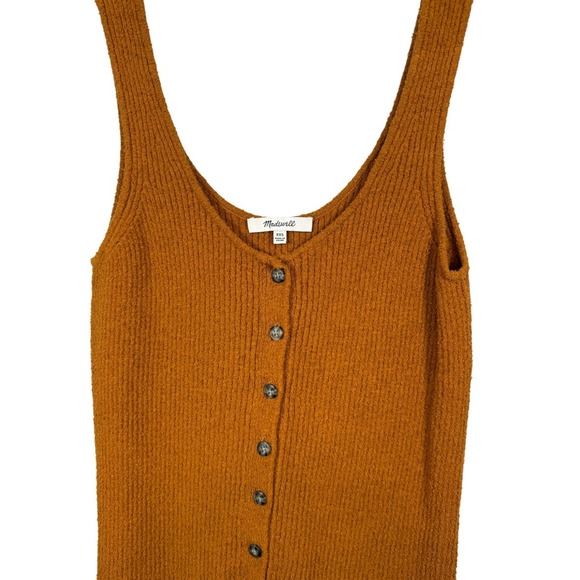 MADEWELL Kingston Button-Front Sweater Tank, Golden Pecan, Size XXS - Picture 5 of 6
